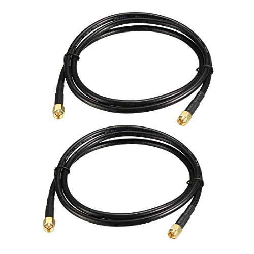 Câble SMA mâle vers SMA mâle RG58 anti-interférence 50 Ohm 1,8 m lot de 2