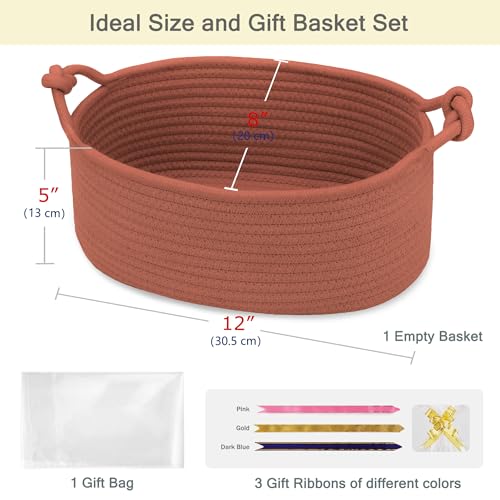 Image of Small Empty Gift Basket with Bag & Ribbons, Autumn Glaze
