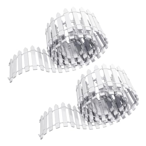 2 piezas de valla de madera blanca en miniatura, valla de jardín para casa de muñecas, valla decorativa de micropaisaje, construcción de modelos arquitectónicos, accesorios de decoración de Navidad