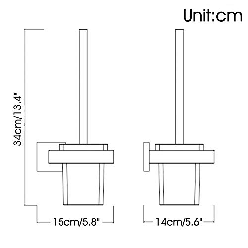 Brosse toilette murale inox anti-trace pot verre dépoli