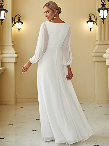 Ever-Pretty-Vestido-de-Noche-Talla-Grande-Largo-para-Mujer-Escote-V-Profundo-Manga-Larga-A-linea-con-Apliques-Blanco-44