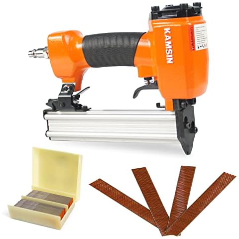 Kamsin P625 23 Gauge Pneumatic Micro Headless Pin Nailer with 10,000 PCS 12mm Pin Nails, 12mm to 25mm Length Air Power Headless Pin Nail Gun for Crafts, Cabinets (P625 Pinner + 12mm Nails) Cover