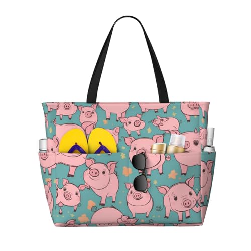 Sac fourre-tout imperméable grand volume imprimé cochons