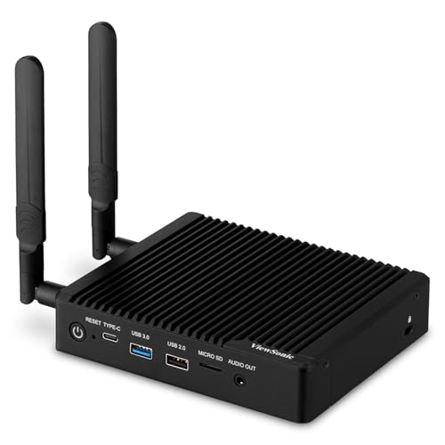 ViewSonic VBS200-A ViewBoard Smart AV Controller for Monitors, Projectors, and Displays Compatible with RS232C with vCast License, HDMI, USB, and Mini DP Inputs