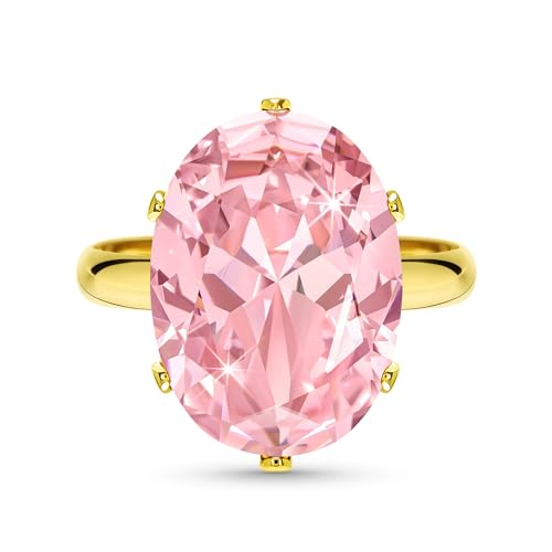 Linawe Anillos mujer, anillos de dedo con diamantes moissanita de gran tamaño para mujer, anillo de joyería de oro ajustable, anillos chapados en oro para mujer, joyería de moda