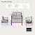 Bestier 4 Pieces Aluminum Patio Furniture Set with Outdoor Loveseat, Modern LED Patio Conversation Set with 5" Grey Cushion and Marble Texture Coffee Table for Backyard, Grey