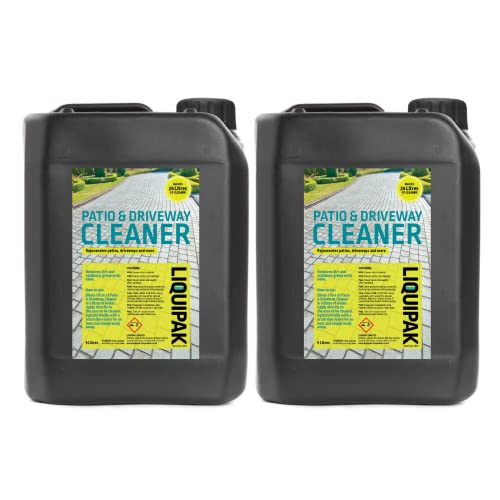 Liquipak Patio Cleaner, Driveway Cleaner 10L - Removes Dirt and Tough Stains, Use on Patios, Driveways, Block Paving and more - Powerful, Easy to Use & Concentrated 10L