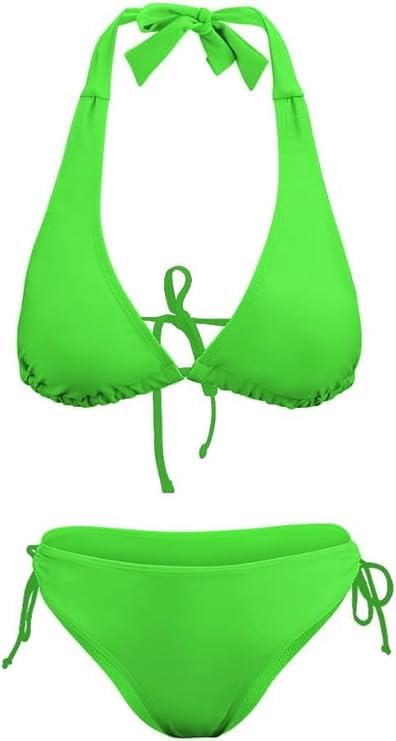 S2Z Fashion Women's Bikini Sets Two Piece Bathing Suits Sexy Textured Halter Non Padded Bikini Swimsuits Side Tie Thong Bottom Swimwear-image-43