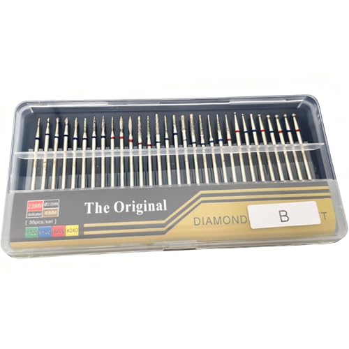Russian Manicure Drill Bits 30PCSElectric Nail Drill Bits Nail Drill Bit SetCuticle Bit for Nail DrillCuticle Drill Bits for Nails Universal for 3/32 Electric Nail File Machine Pedicure Tool
