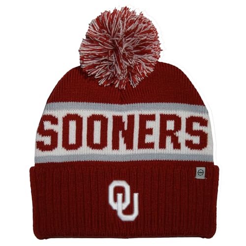 Franchise Club Unisex Oklahoma Warrior Knit Hat with Pom Red