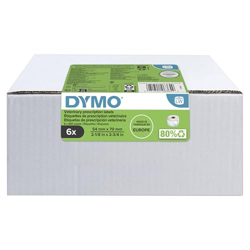 DYMO LabelWriter Veterinär-Rezeptetiketten | 54 mm x 70 mm | 2400 Etiketten