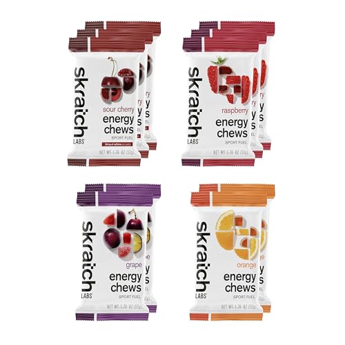 Image of Skratch Labs Energy Chews | Gummies for Running, Cycling & Endurance Quick Carbs for Athletes, Easy to Digest, Real Fruit | Gel Alternative for Runs & Rides | Variety Pack 10 Pack | Gluten Free, Vegan