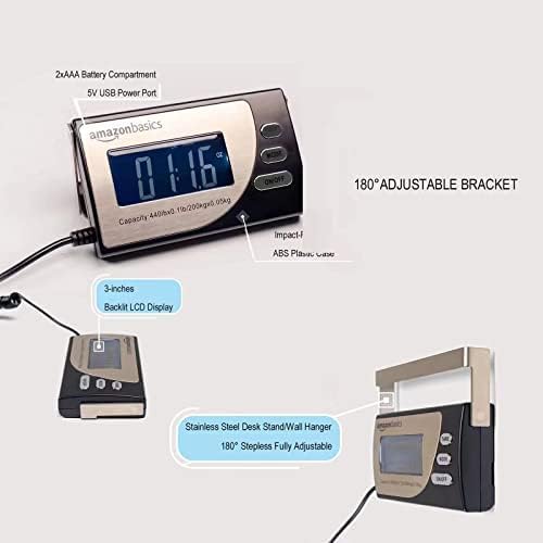 Báscula Digital Amazon Basics Para Envíos, 660 lb, Negra miniatura 5