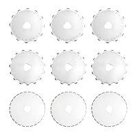 Treki 9 Stück 45mm Rollschneider Ersatzklingen Perforationsklinge Rollschneider Klingen für Strichlinie in 12/15/27 Zähnen, Perforationsmesser Wellenklingen Zum Perforieren Papier Karten Briefmarke