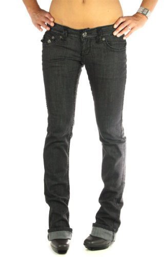 Laguna Beach Jean Co Women's Caspitrano Beach Straight Genuine Designer Jeans 23W / 32L Black