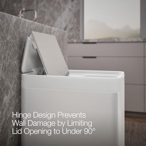 Bote de basura rectangular acero blanco 13 galones Kohler miniatura 4