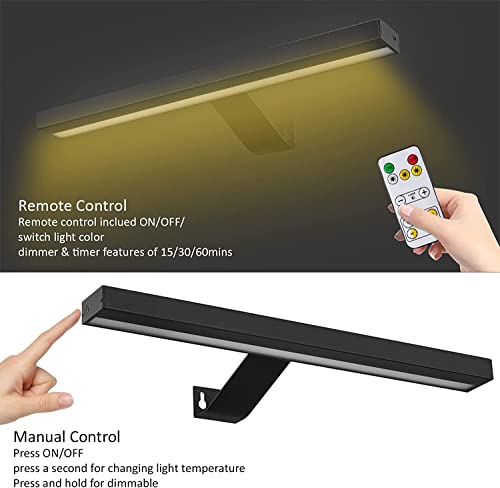Image of MIOBLUE Wireless Picture Lights,Rechargeable Battery Art Display Light with Remote Control, Dimmable /Timer Off Dartboard Light 16 Inch Full Metal Accent Lamp with 40LEDs for Paintings,Picture,Frame
