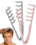 lulir Peine Texturizador Hombre 2 Piezas, Peine de Textura de Estilo, Texture Comb Dientes Anchos para Volumen de Raíces, Peine Moldeadora para Flequillo y Cabello Rizado, Peluquería Ligero