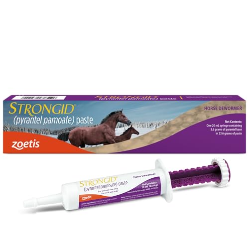 Strongid Paste (pyrantel pamoate) Dewormer for Horses Broad-Spectrum Parasite Control 20 mL Syringe