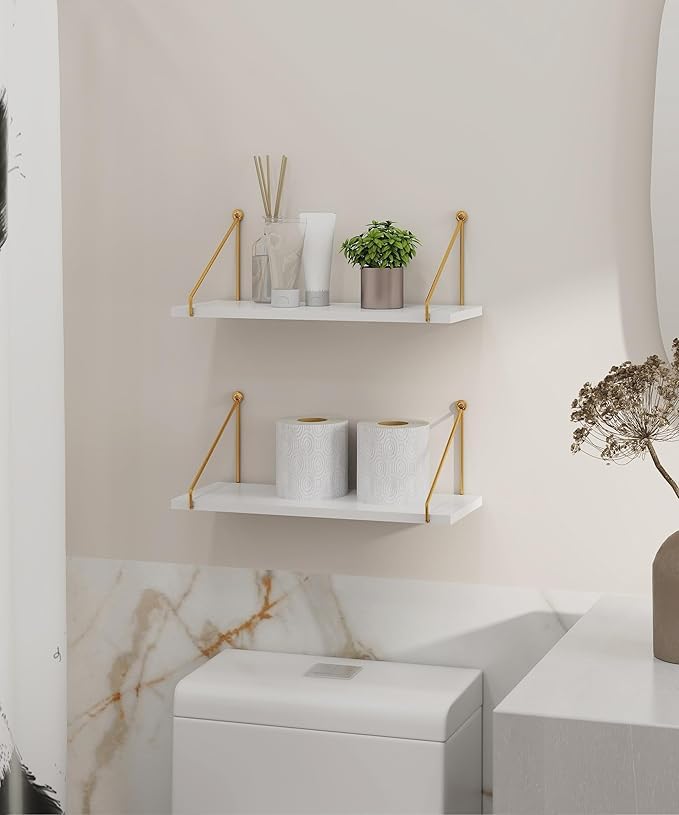 FireBees wall shelve,interior decoration items,wall decor,book shelf for wall,wall hanging for home decoration,home decor,showcase for living room (set of 2) (White)