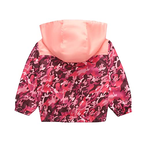 Toddler Boys Girls Jacket Windproof Zipper Print Hooded Raincoat Fall Casual Loose Outerwear with Pocket3