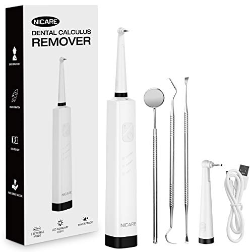 Plaque Remover for Teeth, NICARE Ultrasonic Tooth Cleaner Dental Calculus Remover Tartar Remover for Teeth Cleaning Kit Teeth Cleaning Tool for Kids Adult