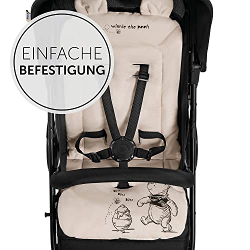 hauck Disney Sitzauflage für Buggys Kinderwagen & Fahrradanhängern aus Atmungsaktiver, Weicher Baumwolle, Einfache Befestigung, für Sommer & Winter (Pushchair Seat Liner, Winnie the Pooh Beige)