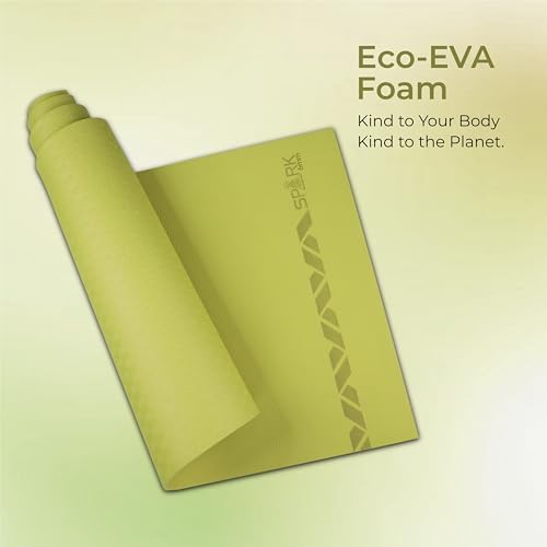 Image of Nivia Spark EVA Yoga Mat for Men & Women, 6 mm with Carry strap, Anti Skid, Exercise Mat for Home Workout, Foldable yoga mat, For Gym Exercise /Fitness (Olive Green)
