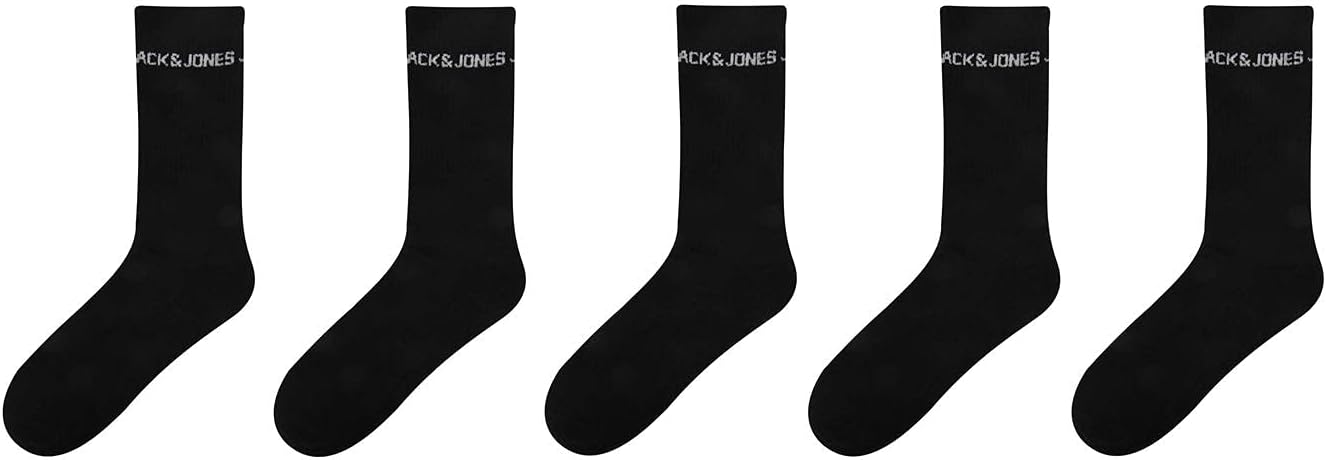 JACK & JONESMen's Jacbasic Logo Tennis Sock 5 Pack Tennis Socks (pack of 1)