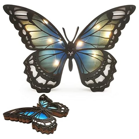 Makeeta Butterfly Wooden Statue Decor Cover