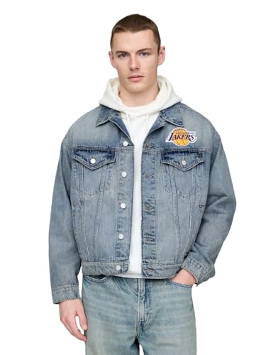 GAP Mens NBA Icon Denim Jacket LAKERS Large