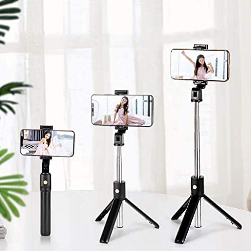 Treppiede per selfie stick da 28 pollici, mini treppiede per fotocamera portatile da tavolo per telefono cellulare con telecomando Bluetooth per selfie/streaming/fotografia,White