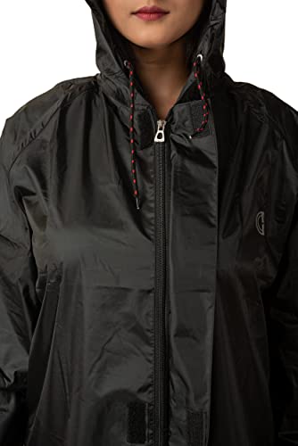 Image of THE DRY CAPE ; LET IT RAIN Women's Waterproof Rain Coat | Packable, Full Length with Hood & Pockets | Urban Commuter Rainwear
