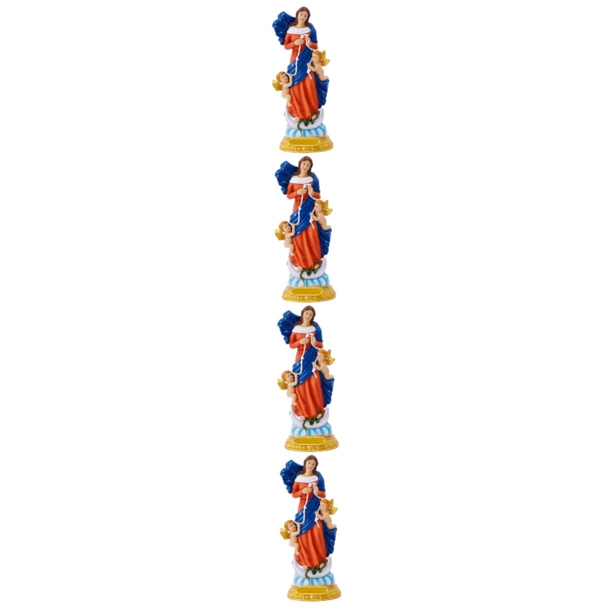 Figurine Vierge statue religieuse salon bureau église décoration classique 4pcs