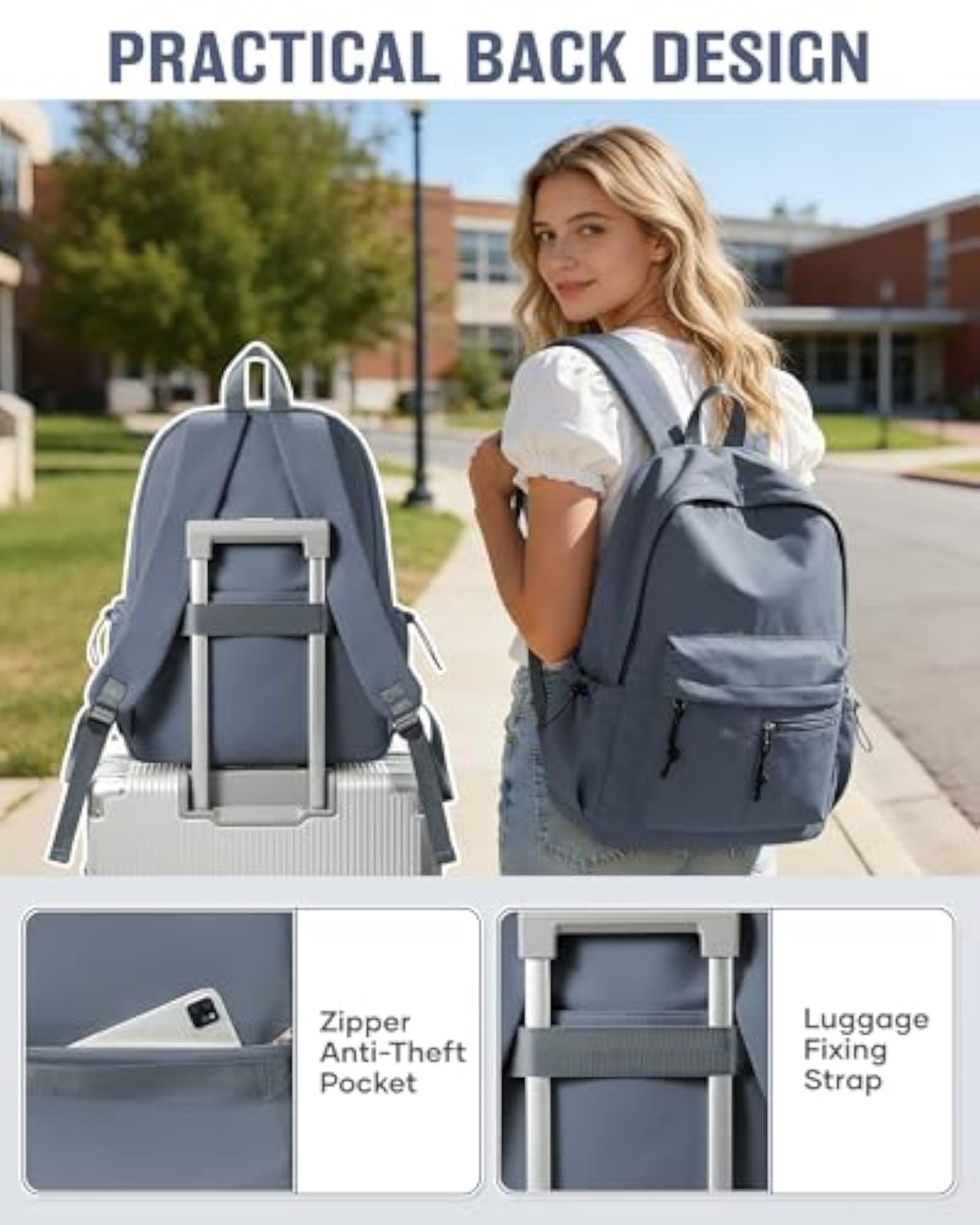 Cute Aesthetic School Backpack for Girls and Boys