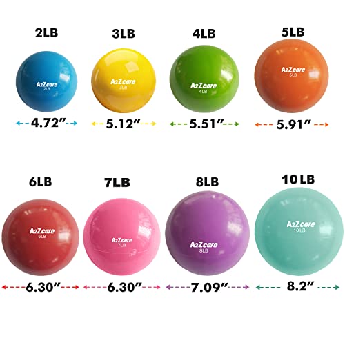 A2Zcare Toning Ball - Weighted Toning Exercise Ball - Soft Weighted Medicine Ball For Pilates, Yoga, Physical Therapy And Fitness - Red (6Lbs) #TOP3
