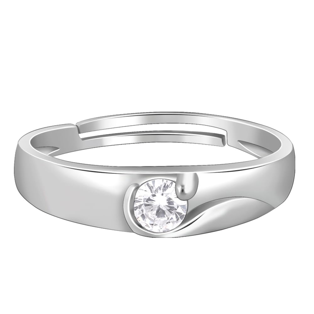 925 Silver Fibonacci Flow Ring For Him, Adjustable | Gifts for Men and Boys| With Certificate of Authenticity and 925 Stamp | 6 Months Warranty