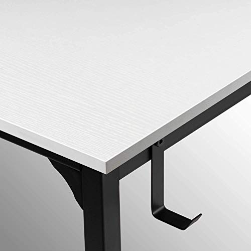 Cubiker Computer Desk 55 Inch Home Office Writing Desk Student Study Desk With Small Table And Storage Bag, White #TOP3