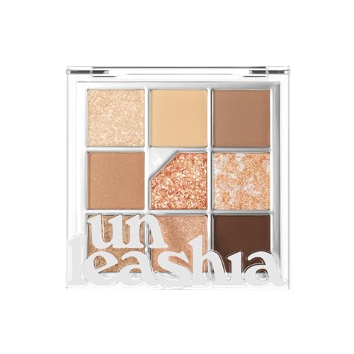 UNLEASHIA Glitterpedia Eyeshadow Palette Matte Shimmer & Glitter Shades High Pigment Blendable Eye Makeup Long-Lasting Korean Makeup Vegan (NO.2 All of Brown)