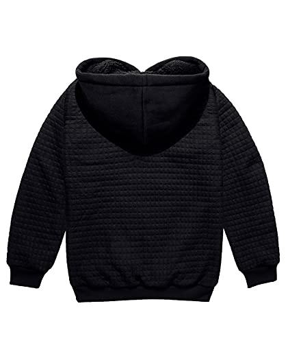 Swisswell Boys Pullover Hoodie Classic Fleece Jacket Youth Long Sleeve Sweatshirt(Jacquard Black,8-9) #TOP1