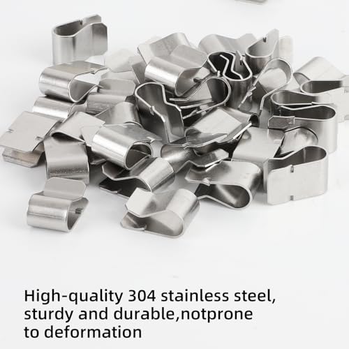 EUREKORA 40 Stück Rostfreier Stahl Feder U Klammer Metallclip 304 Edelstahl Clips Solarmodul Wiederverwendbar für Kabelbefestigung(21 mm x 12 mm)