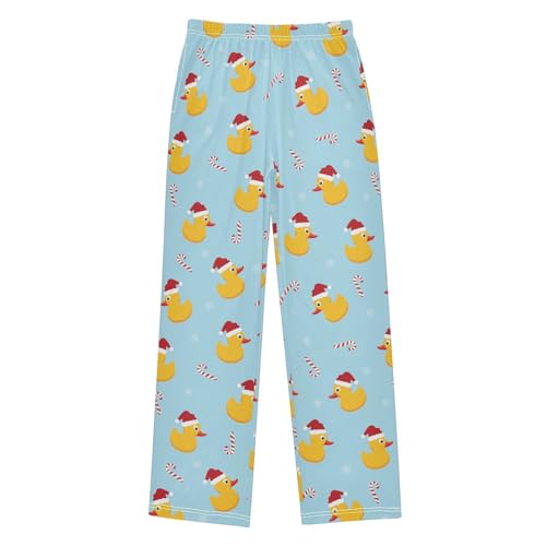 Boys' Pants Christmas Yellow Duck Long Bottoms Jogger Pants Elastic Waist Trousers with Pockets S-XL
