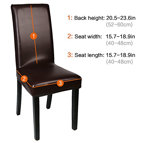 Yisun DINING CHAIR COVERS Solid Pu Leather Waterproof And Oilproof Stretch Dining Chair Protector Cover Slipcover thumb #2