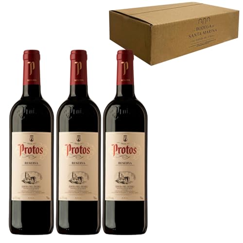 Protos Reserva 5º año - Ideal para Maridar con Carne y Comida Mediterránea - Pack 3 Botellas 75cl
