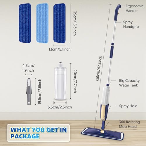 Mexerris ME-WET DRY MOP-440ML-BEIGE Microfiber Spray Mops For Hardwood Floor Cleaning thumb #6