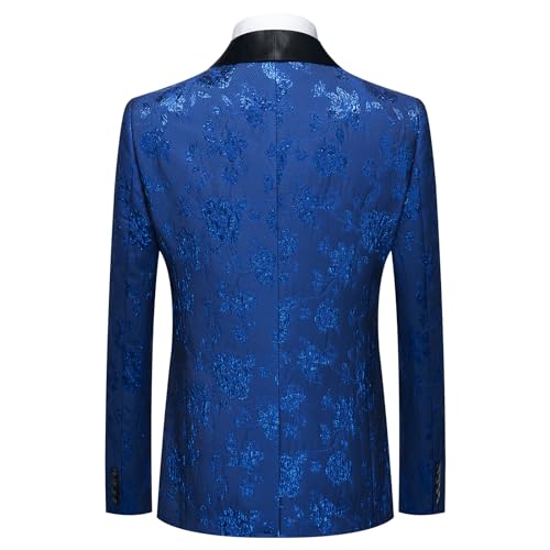 Rogers & Morris Tuxedo for Men Slim fit 2 Piece Suits Set for Prom Large Floral Patterm Suit Jacket Pants3