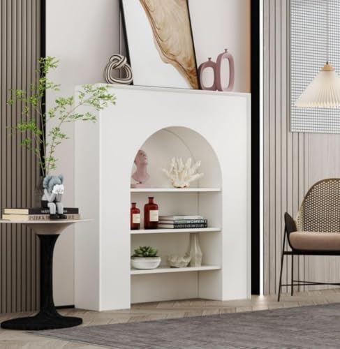 白アーチ型バルコニーキャビネット 多機能装飾オーガナイザー [並行輸入品]