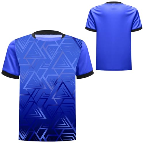 Kids Boys Quick-Drying Soccer Jersey Short Sleeve Stylish Geometric Printed Football Basketball Sports Tops3