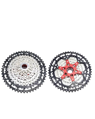 SHUGWA Velocidad Variable Cassette Ligero para Bicicleta De Montaña, 10 Velocidades, Volante De Inercia Volante de inercia de Casete(10-Speed 50T Split Silver)