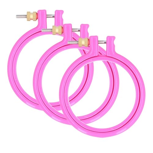 Image of 3pcs Plastic Embroidery Hoops Set, Cross Stitch Circle Hoop Embroidery Circle Ring for Embroidery and Cross Stitch Random Color(3in)